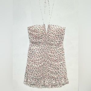 Zara Floral Runched Mini Dress